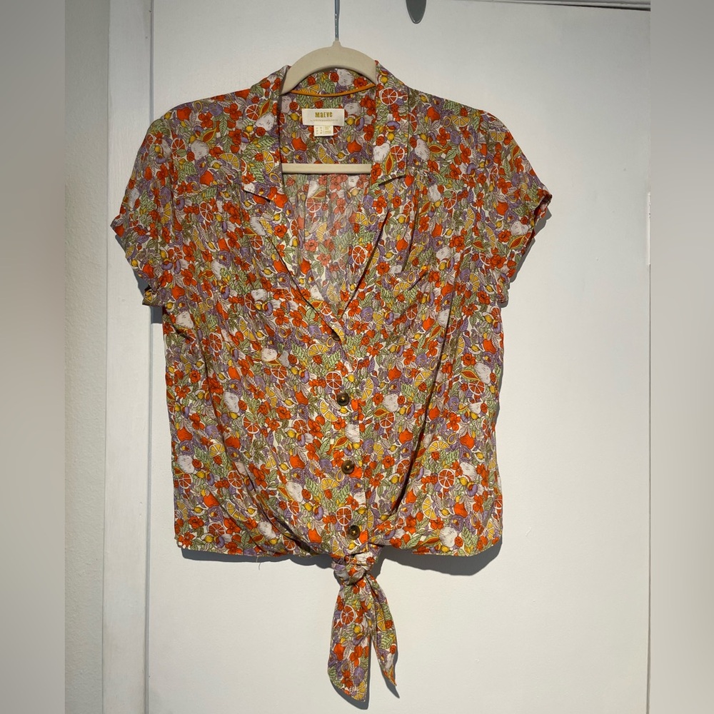Maeve by Anthropologie tie front blouse women’s size 8